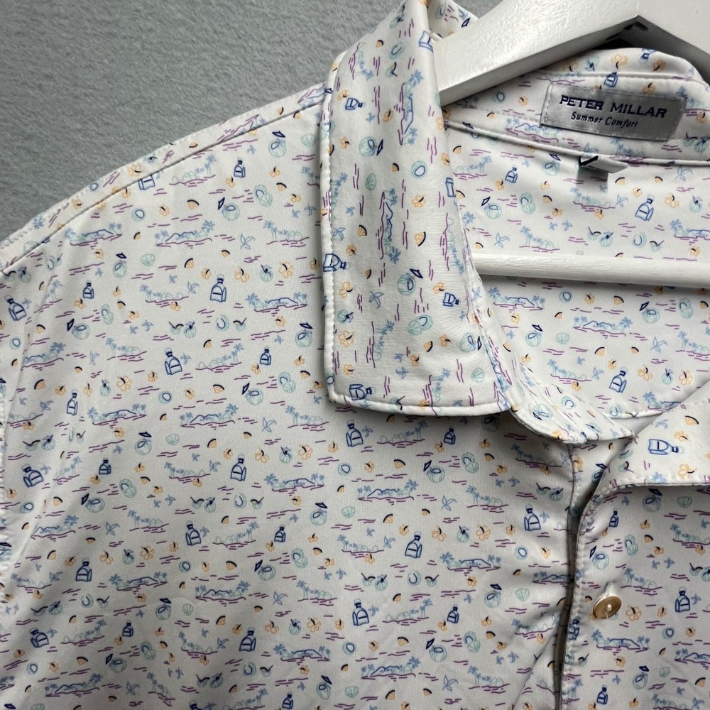 NWOT Peter Millar 5 O'Clock In Fiji Polo Mens XXL Summer Comfort Golf White